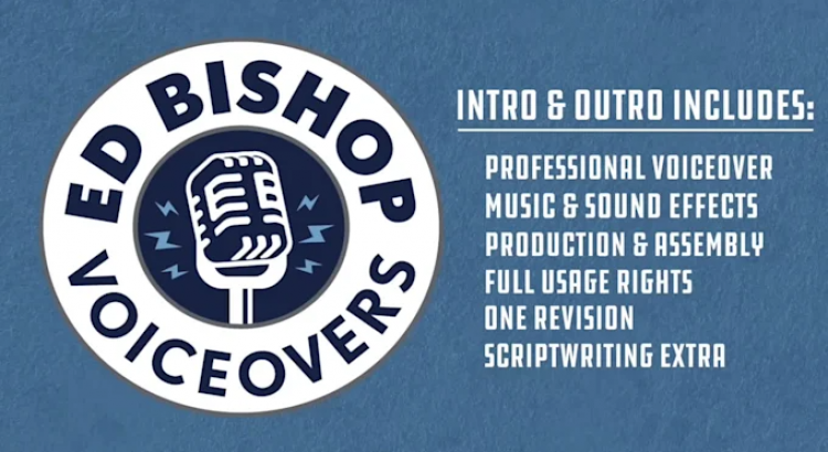 I will  create a podcast intro with a voiceover and music