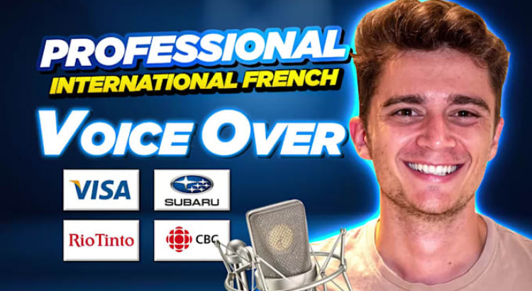 I will  record a dramatic and confident deep male professional warm french voice over