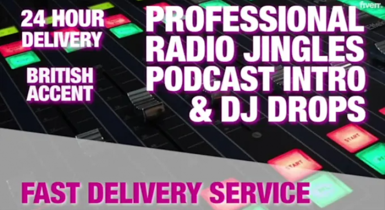 I will produce 1 radio sweeper, drop with fx in 24 hours